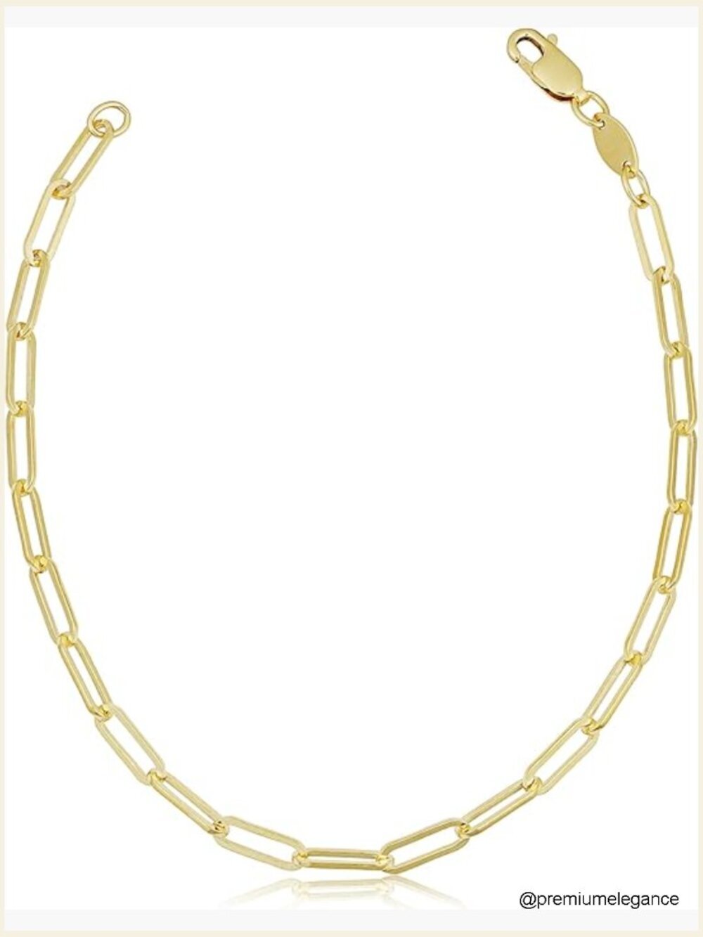 14k Yellow Gold Filled Paperclip Chain Bracelet 2.5mm 7.5 Inch